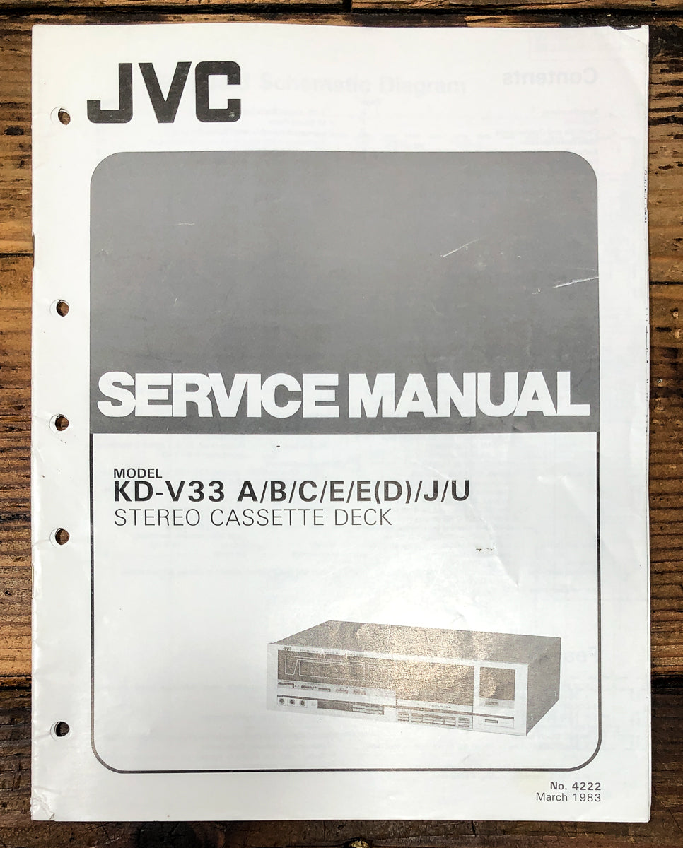 JVC KD-V33 Cassette Service Manual *Original*