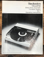 Technics SL-7 Record Player / Turntable Owners / User Manual *Original*