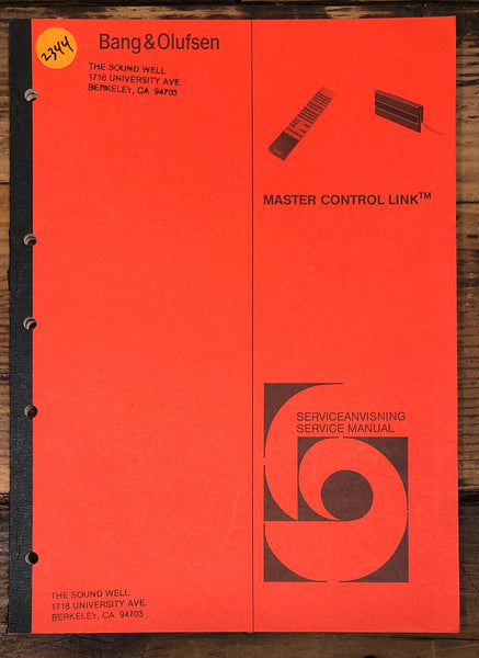 Bang Olufsen B&O Master Control Link Remote  Service Manual *Original*