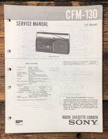 Sony CFM-130 Radio Cassette  Service Manual *Original*