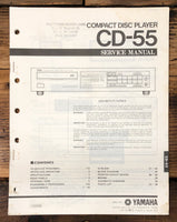 Yamaha CD-55 CD Player  Service Manual *Original*