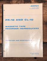 Ampex PR-10 CL-10 Recorder / Reproducer  Service Manual *Original*