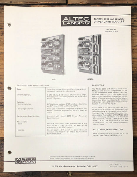Amplifier Owner / User Manual *Original* – Vintage Audio Store ...