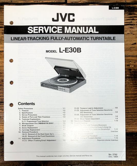 JVC L-E30B Record Player / Turntable Service Manual *Original*