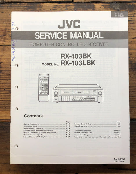 JVC RX-403 BK LBK Receiver Owner & Service Manual  *Original*
