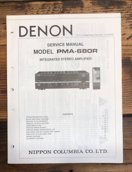 Denon PMA-680R Amplifier  Service Manual *Original*