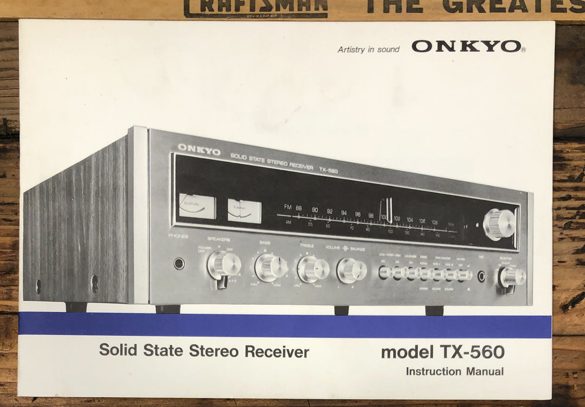 Onkyo TX-560 Receiver Service Manual *Original*