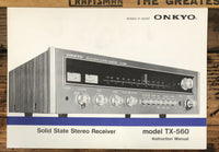 Onkyo TX-560 Receiver Service Manual *Original*