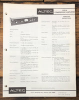 Altec Model 1591A Compressor  Owners & Schematic Manual *ORIGINAL*