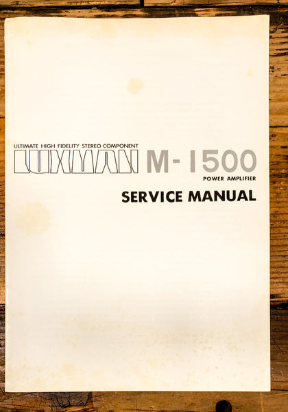 Luxman M-1500 Power Amplifier Service Manual *Original*