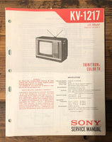 Sony KV-1217 TV  Service Manual *Original*