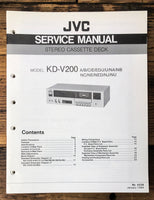 JVC KD-V200 Cassette  Service Manual *Original*