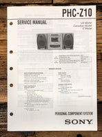 Sony PMC-Z10 Stereo Service Manual *Original*