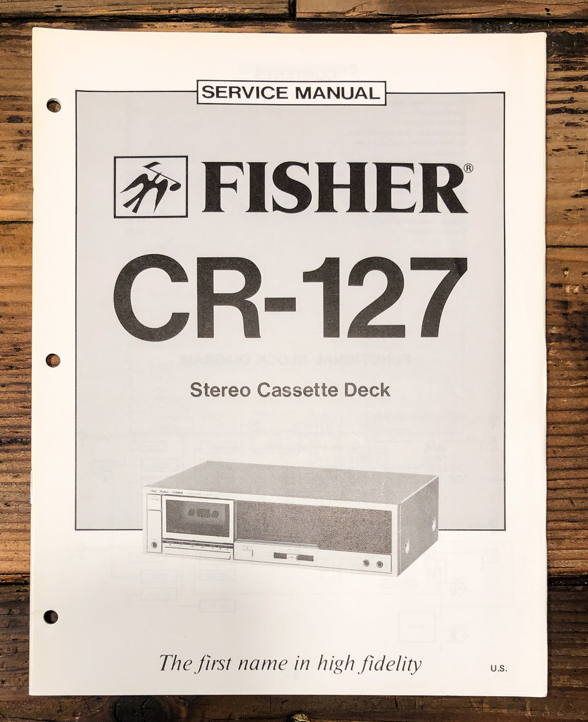 Fisher CR-127 Cassette Service Manual *Original*