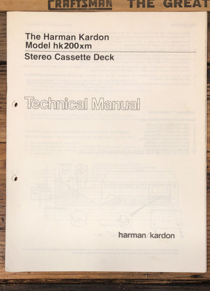 Harman Kardon HK200xm Cassette  Service Manual *Original*