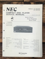 NEC CD-705 CD-705E CD Player  Service Manual *Original*