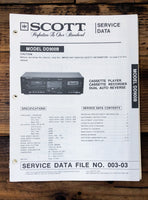 Scott DD900B Cassette / CD  Service Manual *Original*