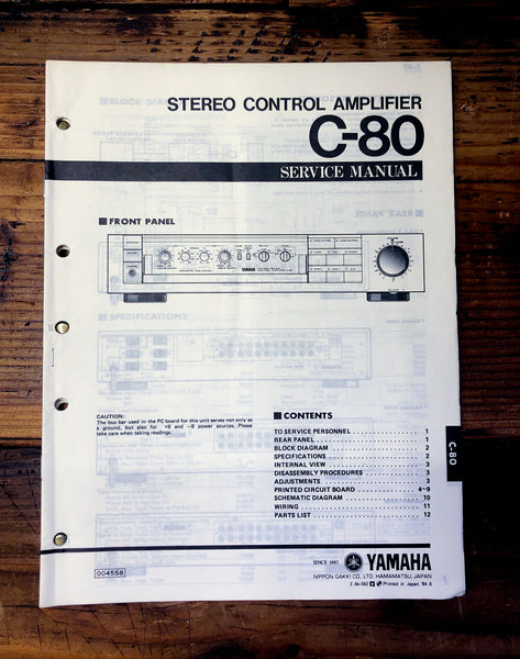 Yamaha C-80 Preamp / Preamplifier  Service Manual *Original*