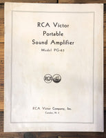 RCA Victor PG-63 PT-16 -17 Sound Amplifier 7pg Dealer Brochure *Orig*