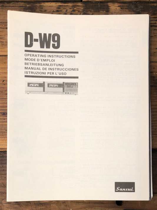 Sansui D-W9 Cassette  Owner / User Manual *Original*