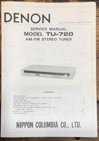 Denon TU-720 Tuner  Service Manual *Original*
