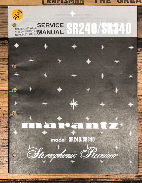 Marantz SR240 SR340 Receiver  Service Manual *Original*