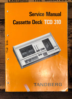 Tandberg TCD-310 TCD 310 Cassette  Service Manual *Original*