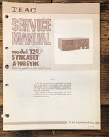 Teac A-124 A-108 SYNC SYNCASET Cassette  Service Manual *Original*