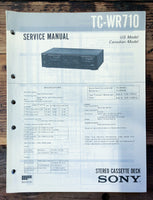 Sony TC-WR710 Cassette  Service Manual *Original*