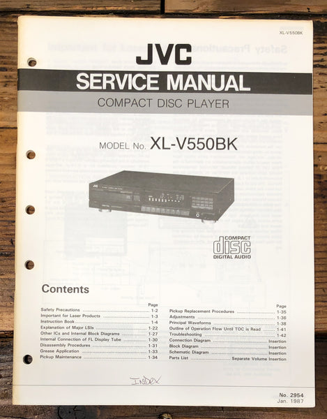 JVC XL-V550 BK CD Player Service Manual *Original*