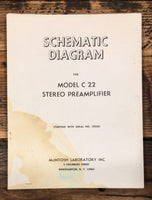 McIntosh C 22 C22 Preamplifier Schematic Diagram  *Original*