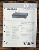 Sony CDP-C505 CD Player  Service Manual *Original*