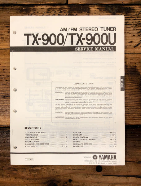 Yamaha TX-900 TX-900U Tuner  Service Manual *Original*