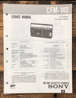 Sony CFM-140 Radio Cassette  Service Manual *Original*