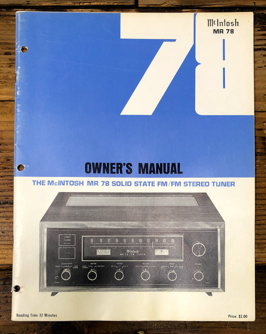 McIntosh MR-7082 MR7082 Tuner Owners / User Manual *Original*