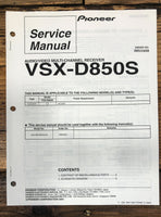 Pioneer VSX-D850S Receiver Service Manual *Original*