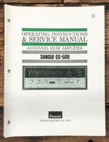 Sansui QS-500 Amplifier Owner & Service Manual *Original*