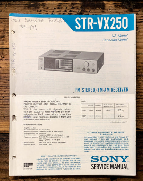 Sony STR-VX250 Receiver  Service Manual *Original*