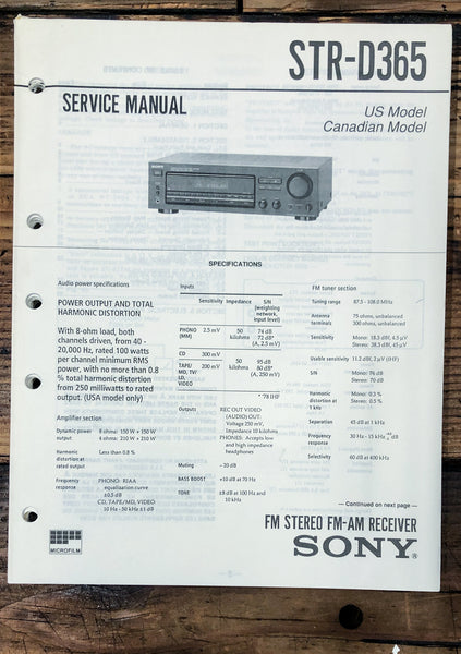 Sony STR-D365 Receiver  Service Manual *Original*