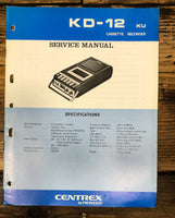 Pioneer KD-12 Cassette Service Manual *Original*