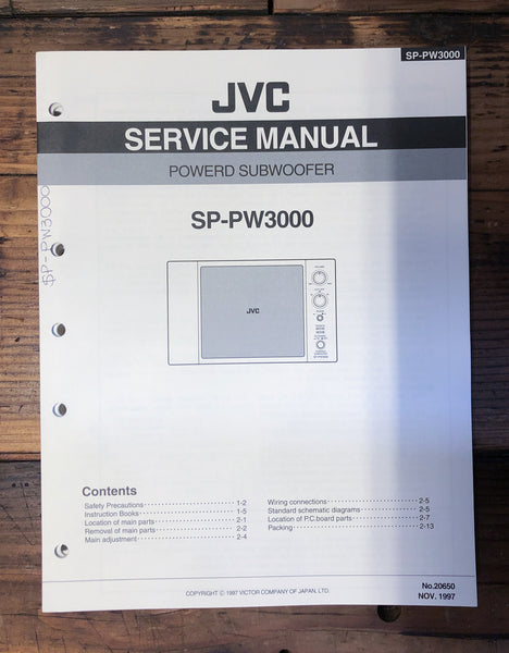 JVC SP-PW3000 Subwoofer  Service Manual *Original*