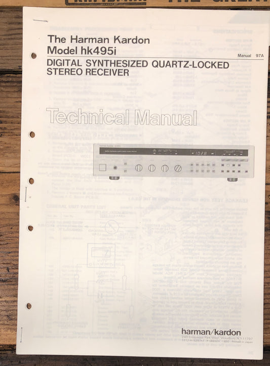 Harman Kardon HK495i HK-495i Receiver  Service Manual *Original*