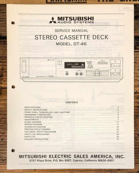 Mitsubishi DT-46 Cassette Service Manual *Original*