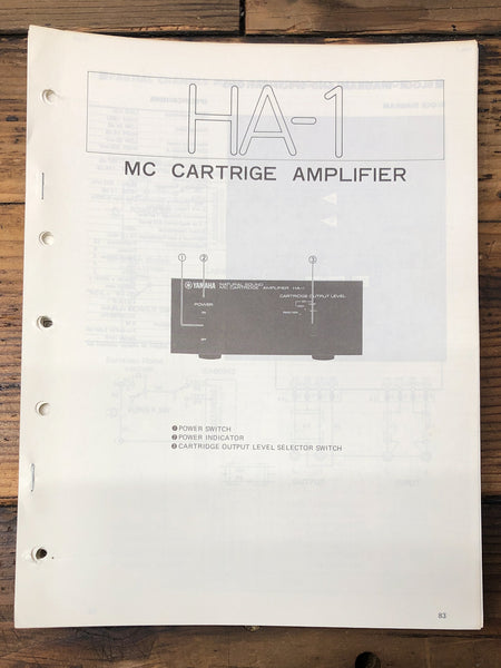 Yamaha HA-1 MC Amplifier  Service Manual *Original*