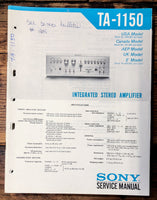 Sony TA-1150 Amplifier  Service Manual *Original*