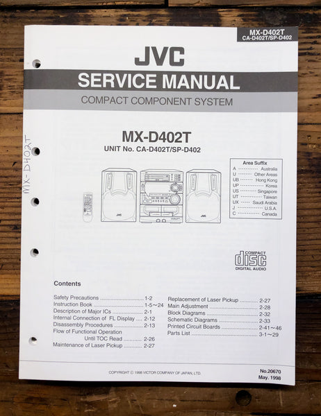 JVC MX-D402T Stereo  Service Manual *Original*