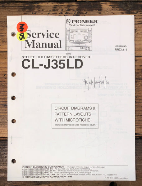 Pioneer CL-J35LD Receiver  Service Manual *Original*