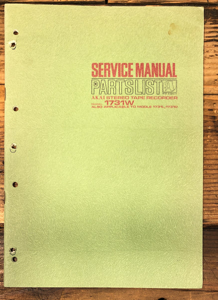 Akai Model 1731W 1731L   Service Manual *Original*