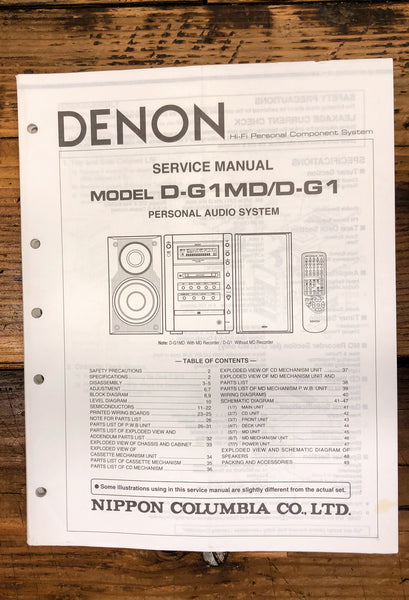 Denon D-G1MD D-G1 Stereo  Service Manual *Original*