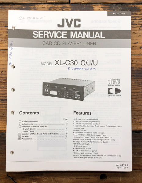 JVC XL-C30 Car Stereo  Service Manual *Original* #1